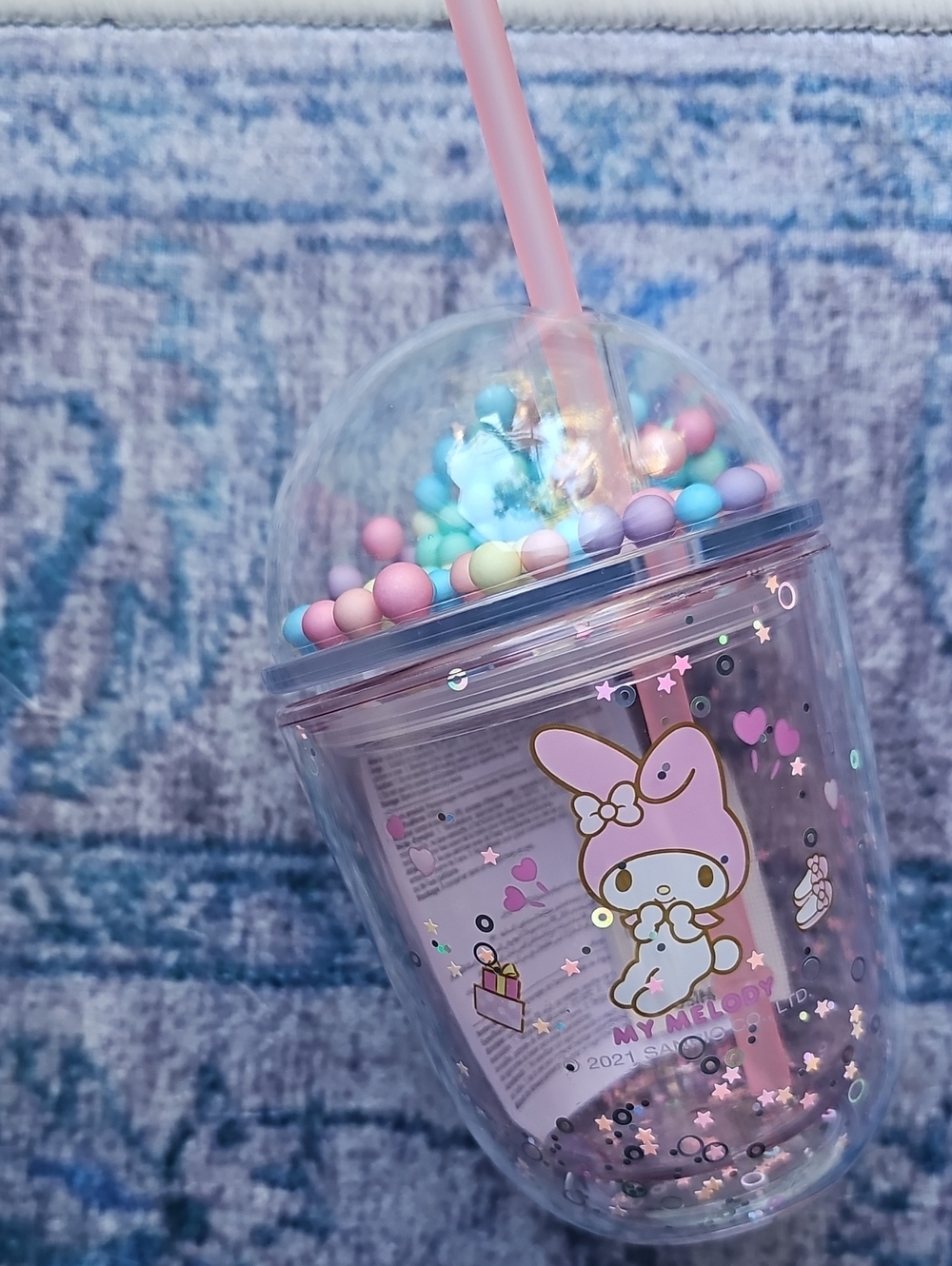 Sanrio - My Melody Pink Dome Straw Cup with Pastel Beads